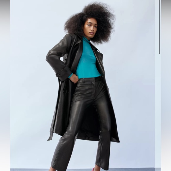 Aritzia Babaton Command Sold Out Aritzia Vegan Black Leather Pants Sz 4 - Picture 1 of 17